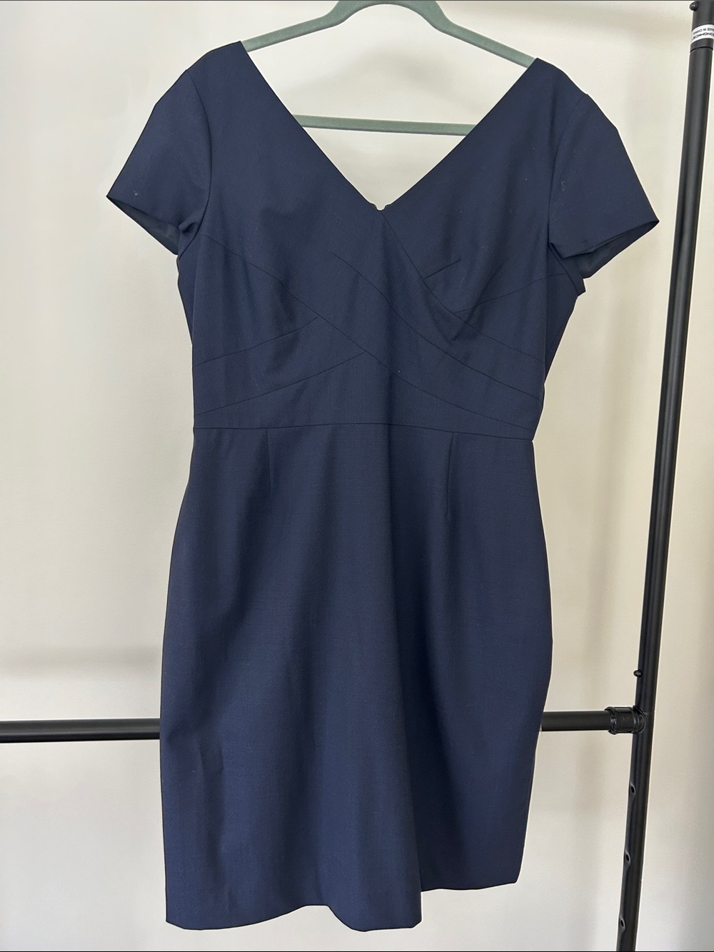 Banana Republic Deep Navy V-Neck Ponte Sheath Dress